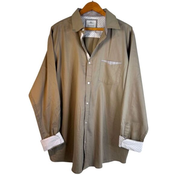 Craft Flow Button Front Cotton Blend Casual Shirt Contrast Trim Size 2XL - Picture 1 of 9